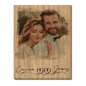 Custom Photo on Canvas, Engraved Photo on Canvas with Watercolor Style, Custom Wall Art, Personalized Portrait from Photo as Long Distance Gift