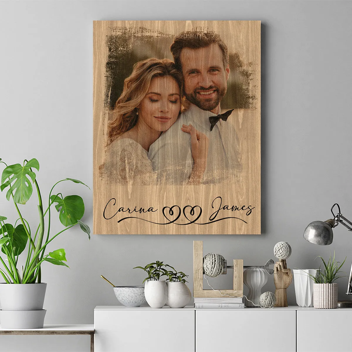 Custom Photo on Canvas, Engraved Photo on Canvas with Watercolor Style, Custom Wall Art, Personalized Portrait from Photo as Long Distance Gift