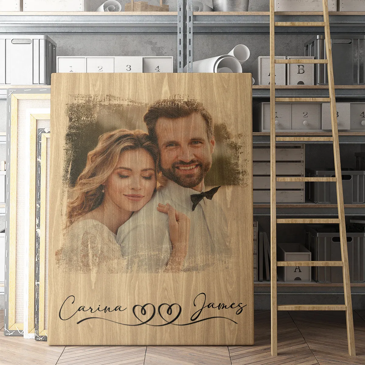 Custom Photo on Canvas, Engraved Photo on Canvas with Watercolor Style, Custom Wall Art, Personalized Portrait from Photo as Long Distance Gift