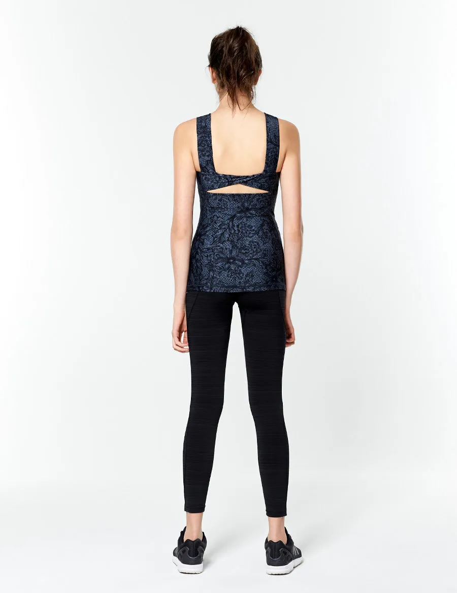 easyoga LESPIRO On- Soothing Core Tights - D50 Black Gray Stripe