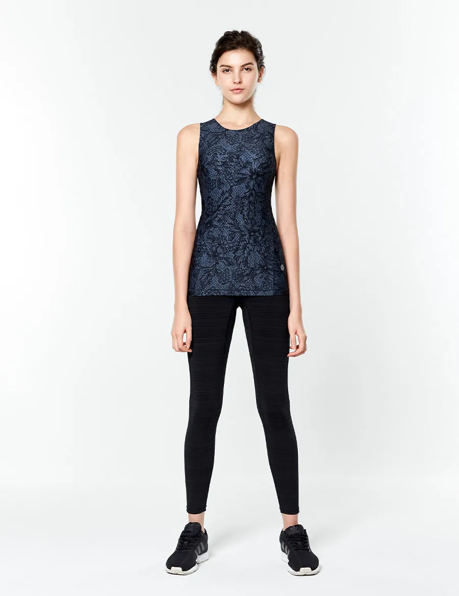 easyoga LESPIRO On- Soothing Core Tights - D50 Black Gray Stripe