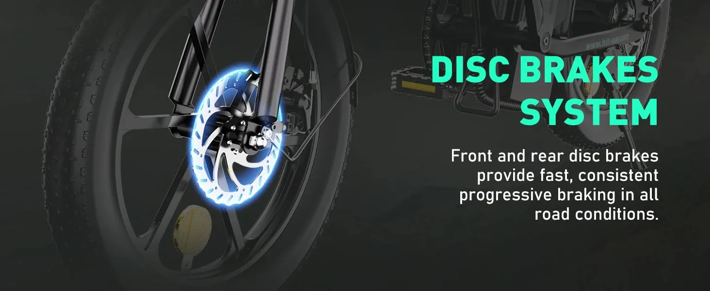 Electric Bike for Adults, E Bike with 36V/12Ah Removable Battery 16"×3.0 Fat Tire Folding Electric Bicycle 500W Motor