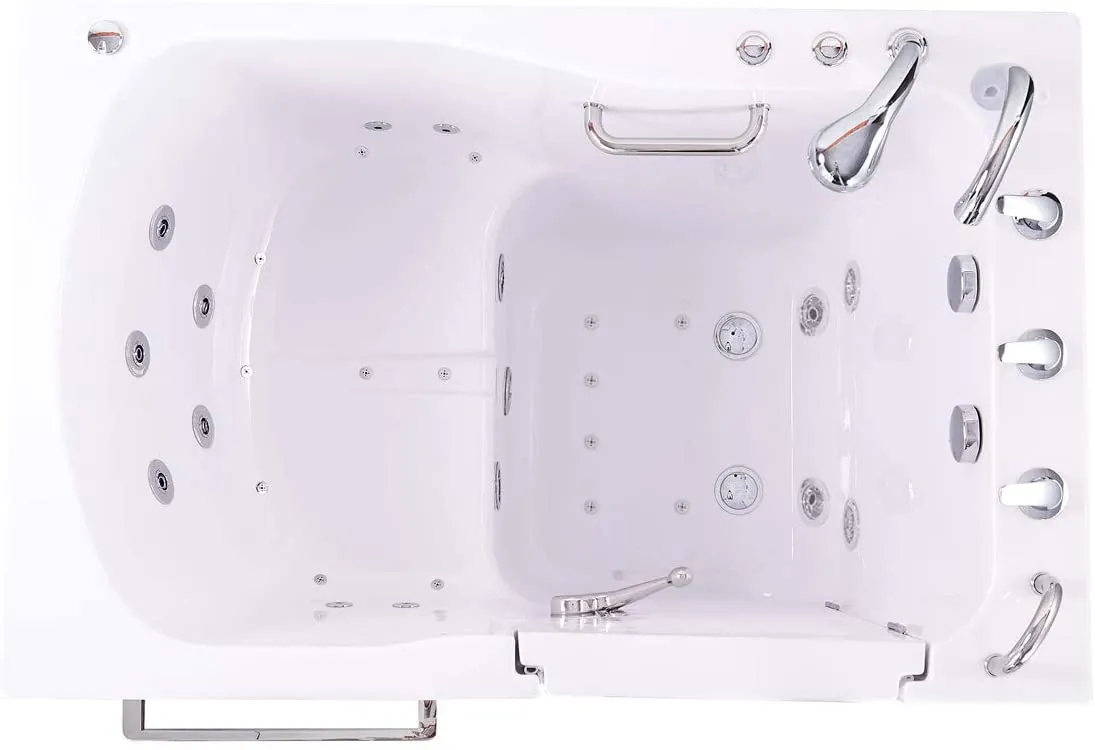Ellas Bubbles AS3655D-L S-Class3655 Walk-In Bathtub, White