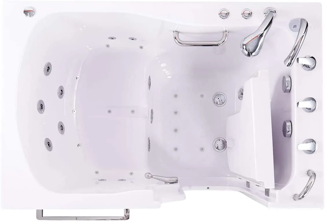 Ellas Bubbles AS3655D-L S-Class3655 Walk-In Bathtub, White