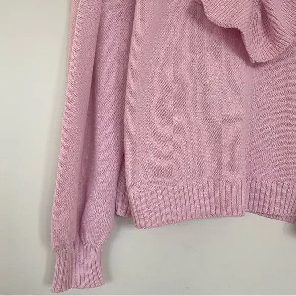 Eloquii Sweater Pink Ruffles