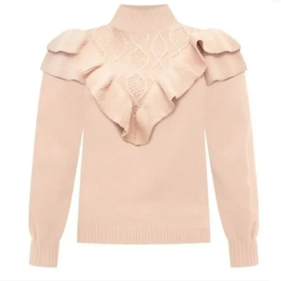 Eloquii Sweater Pink Ruffles