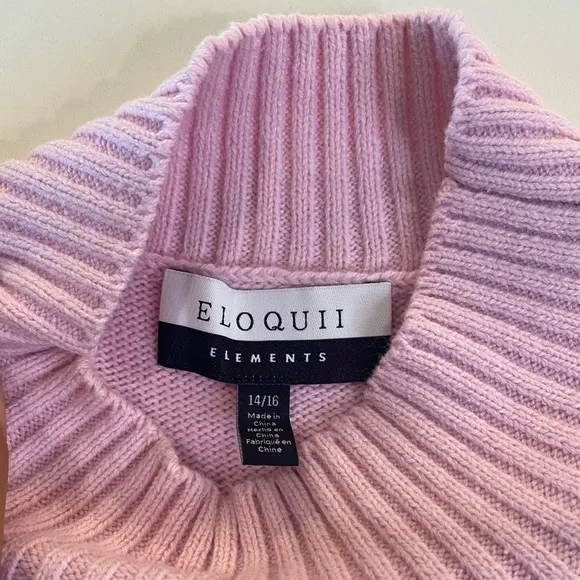 Eloquii Sweater Pink Ruffles