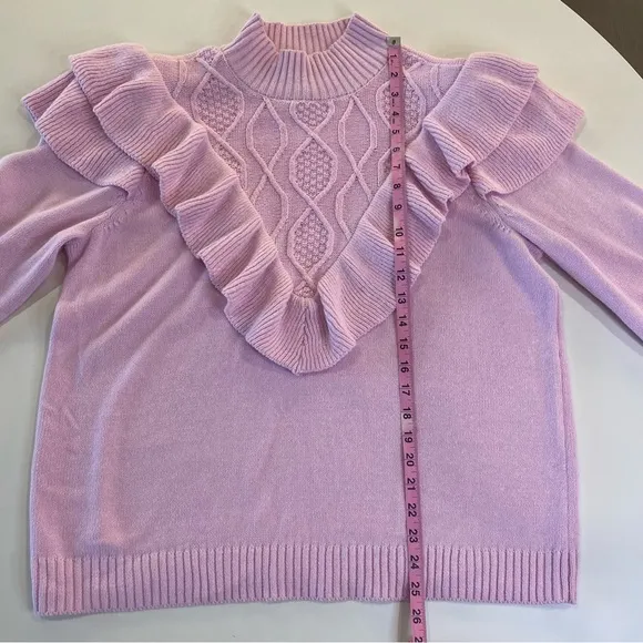 Eloquii Sweater Pink Ruffles