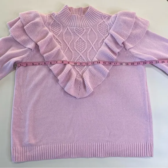 Eloquii Sweater Pink Ruffles