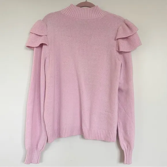 Eloquii Sweater Pink Ruffles