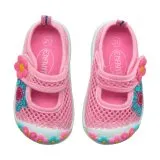 Enfant Toddler Shoes with Flower Patch and Stitch Design (Pink)