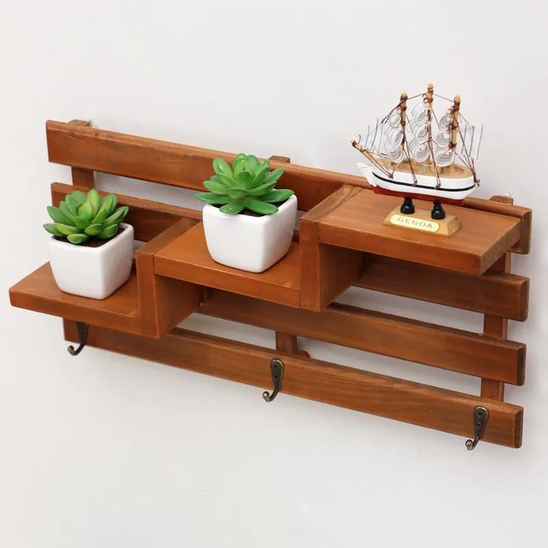 Entryway Wood Hanging Shelf