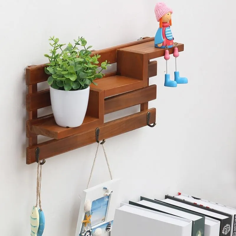 Entryway Wood Hanging Shelf
