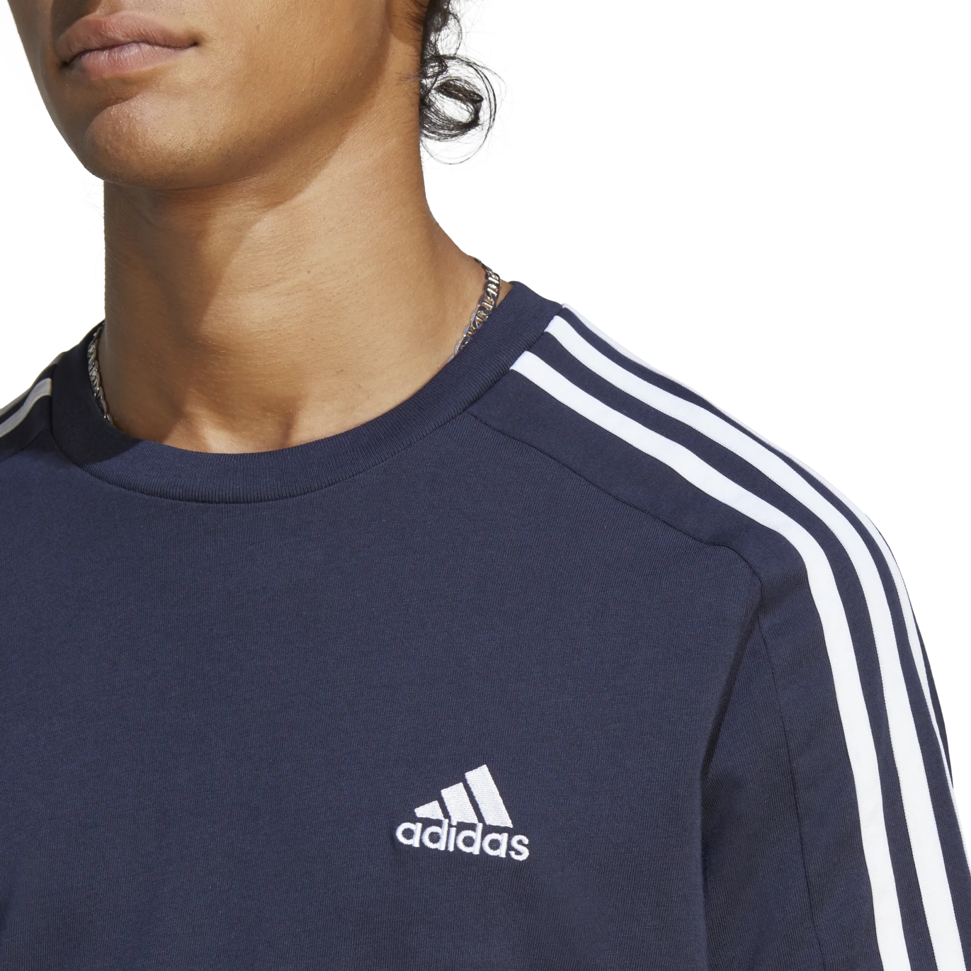 Essentials Single Jersey 3-Stripes T-Shirt (M)