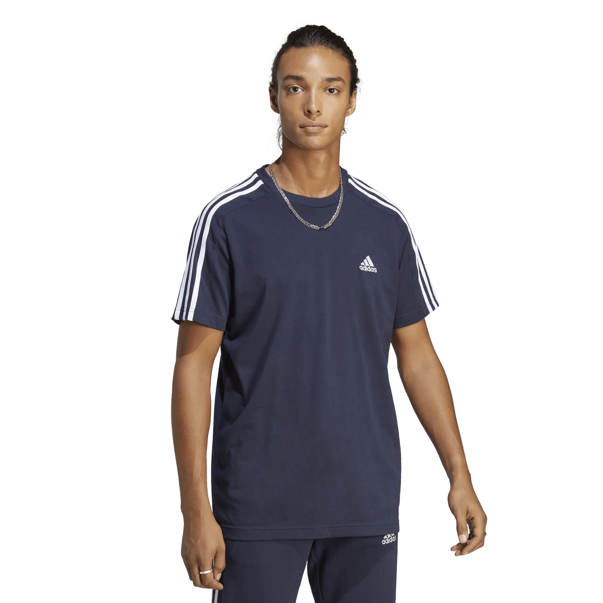 Essentials Single Jersey 3-Stripes T-Shirt (M)