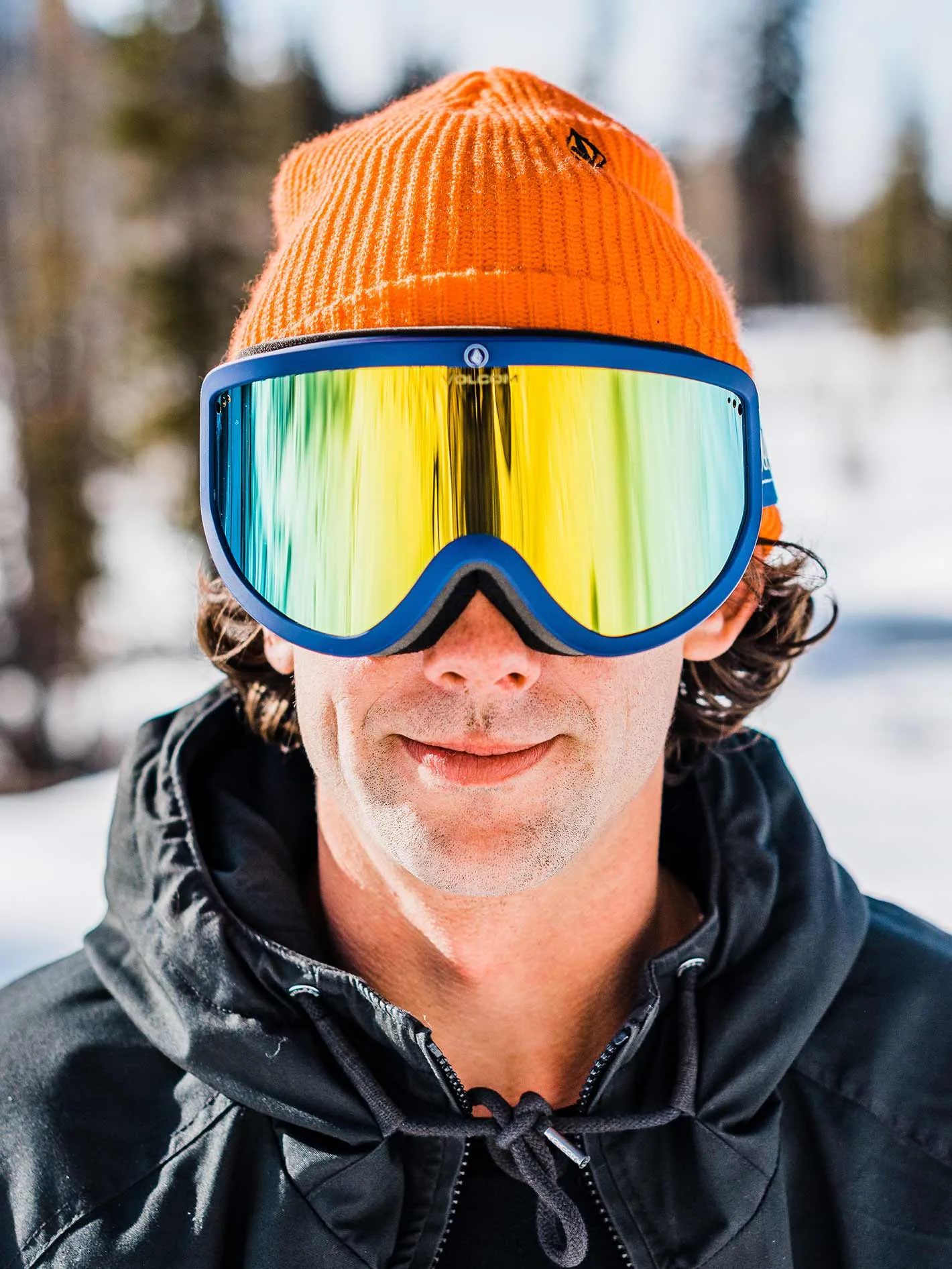 Footprints Dark Blue/White Goggle - Gold Chrome