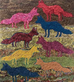Foxes on the Walk 34.5" x 31.5"