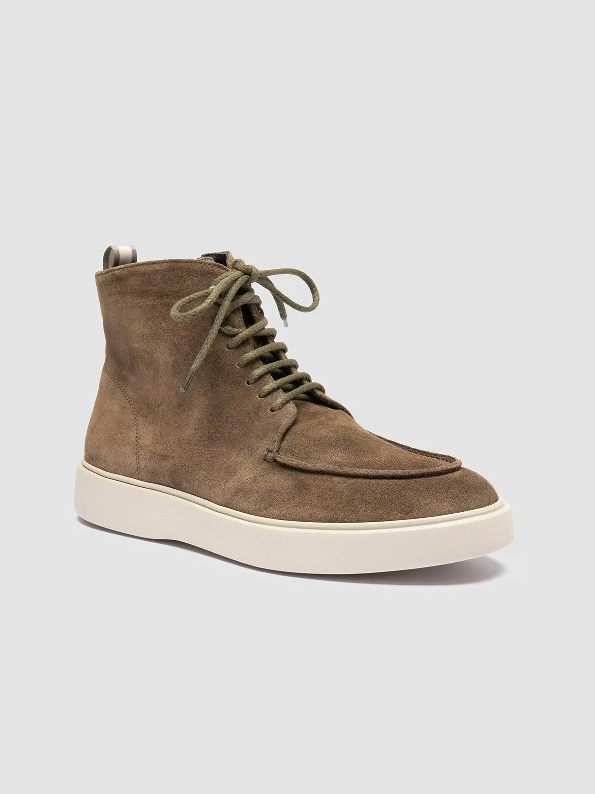 FRAME 004 - Green Suede Lace-up Boots
