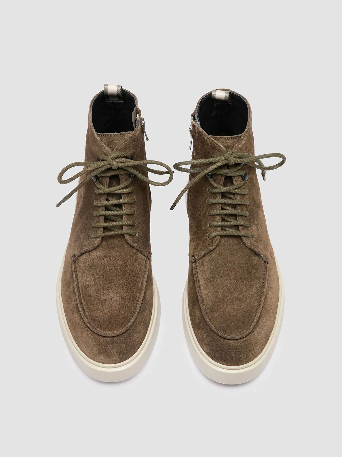FRAME 004 - Green Suede Lace-up Boots