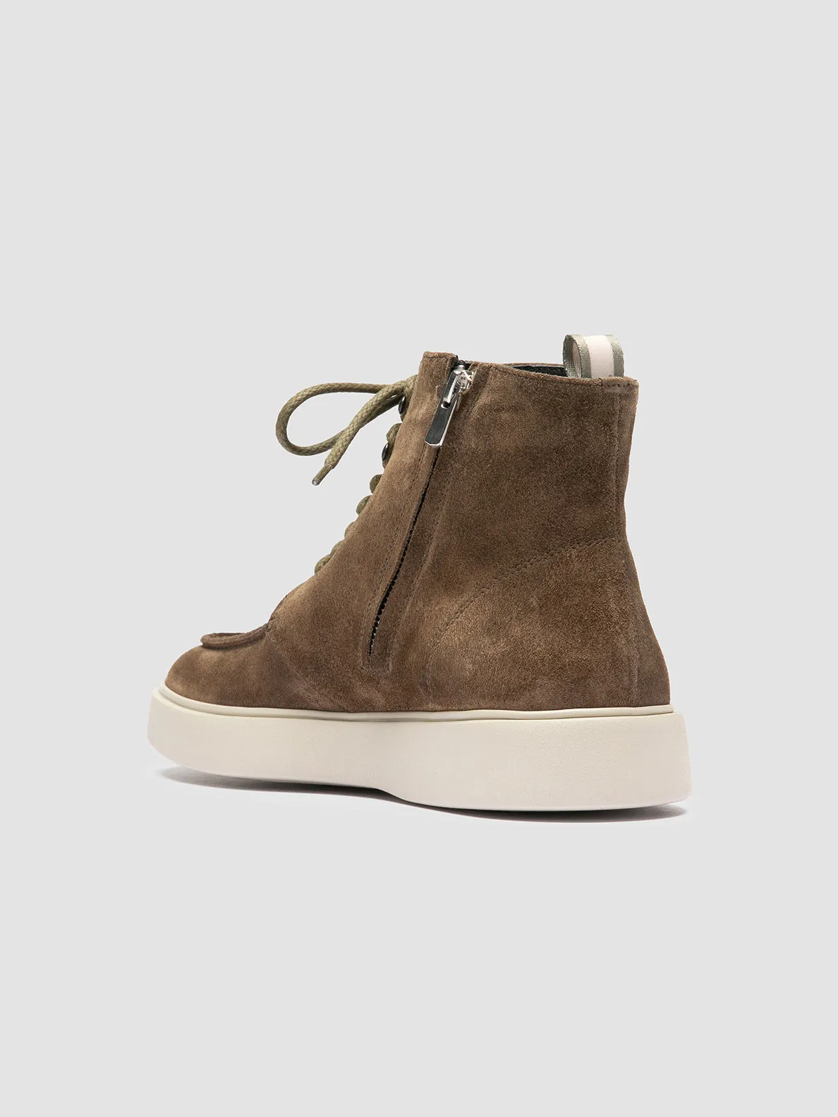 FRAME 004 - Green Suede Lace-up Boots