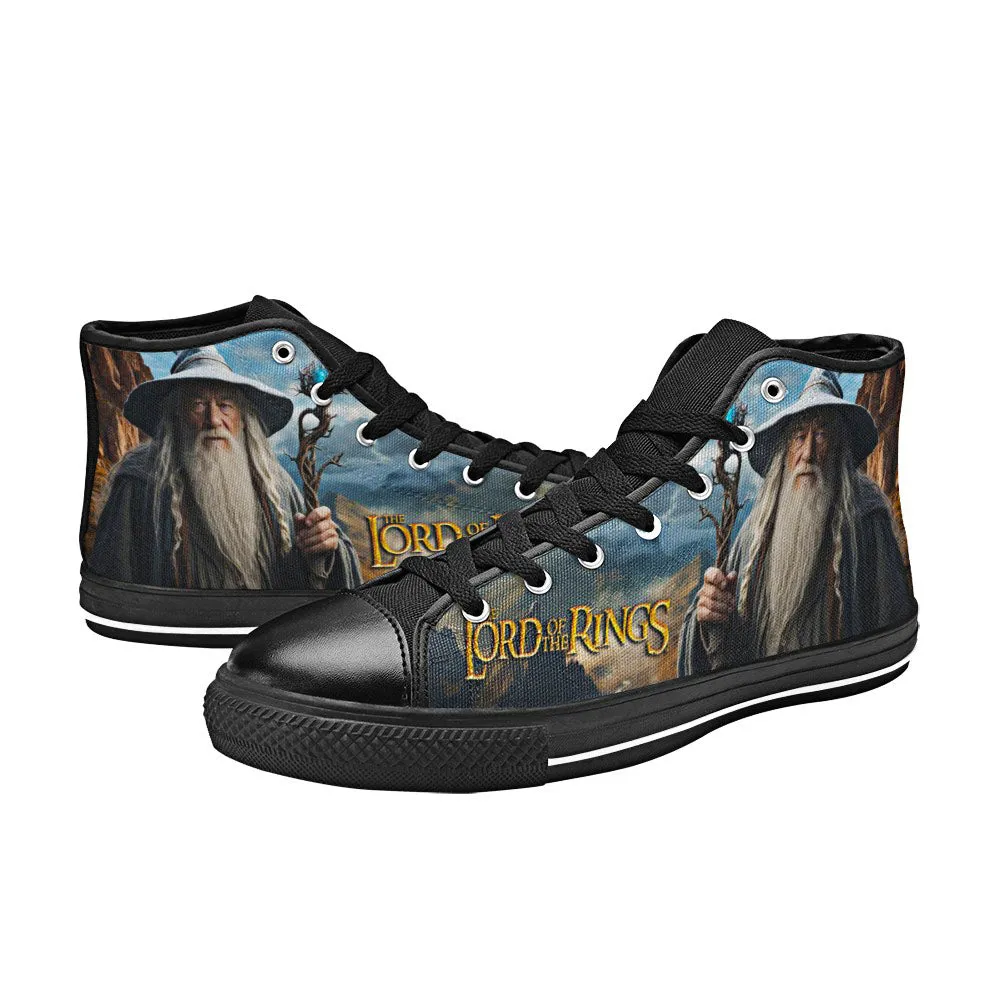 Gandalf Lord of The Rings Shoes High Top Sneakers for Kids and Adults