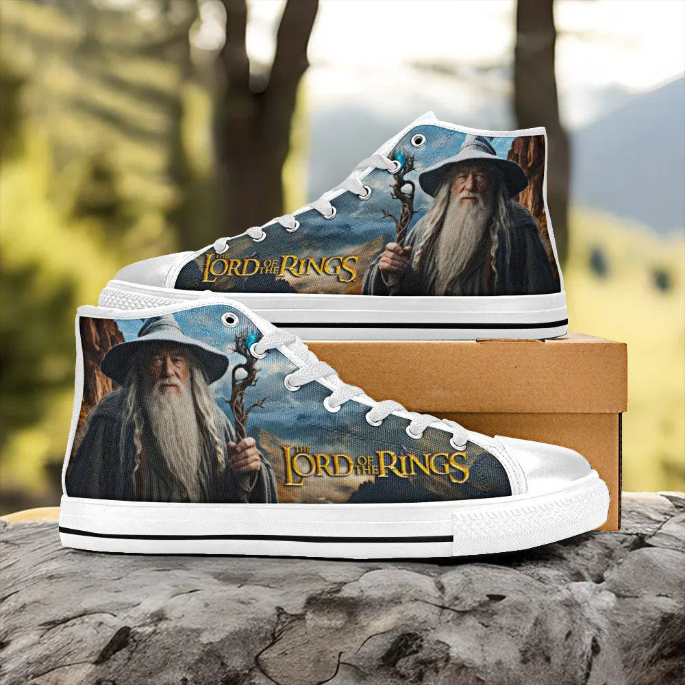 Gandalf Lord of The Rings Shoes High Top Sneakers for Kids and Adults