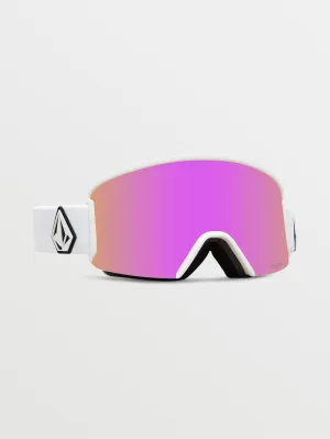 Garden Matte White Goggle (  Bonus Lens - Yellow) - PINK CHROME