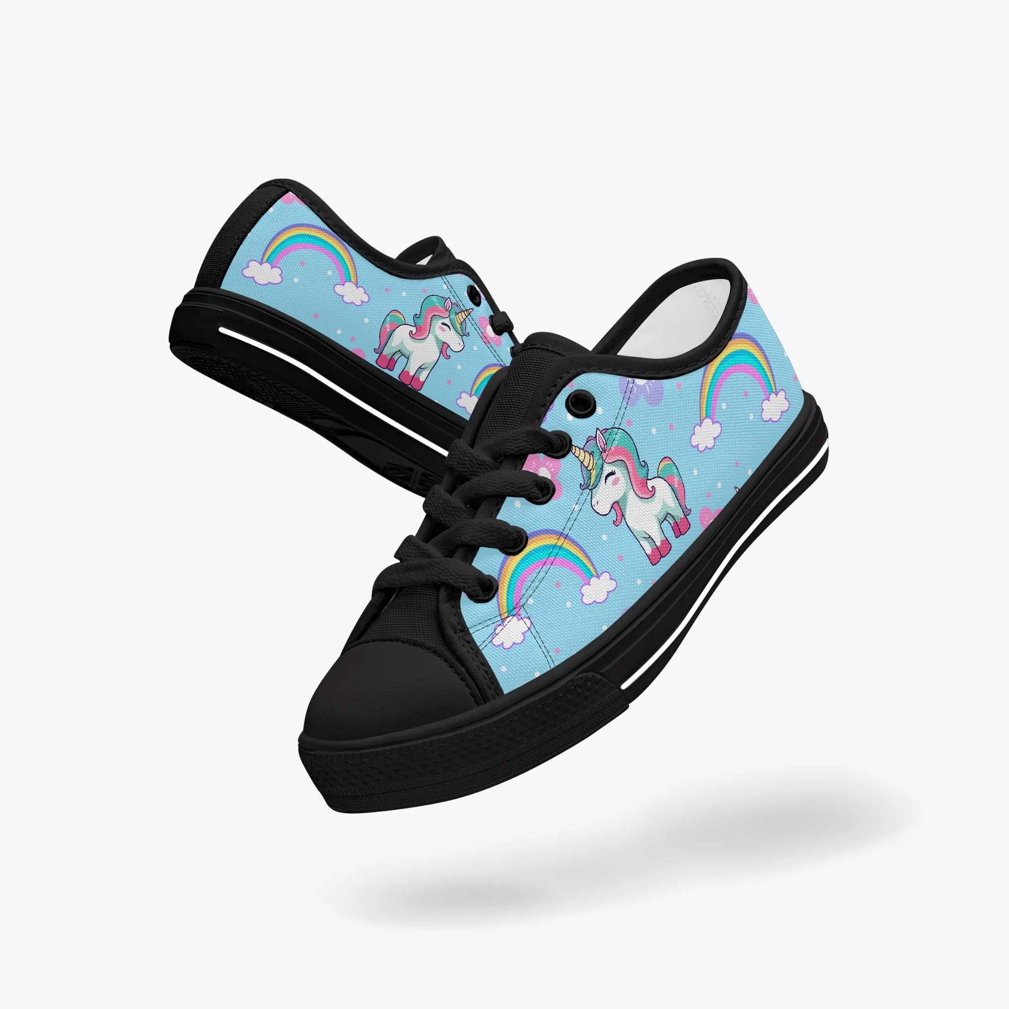 Girl's Low-Top Canvas Shoes-Black