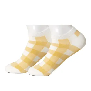 Gold Plaid Ankle Women's Socks