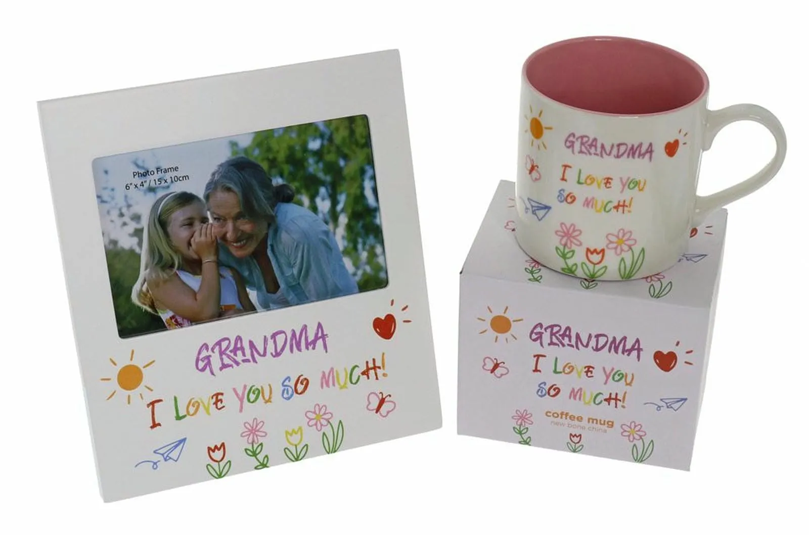 GRANDMA LOVE YOU KID ART 6X4 FRAME