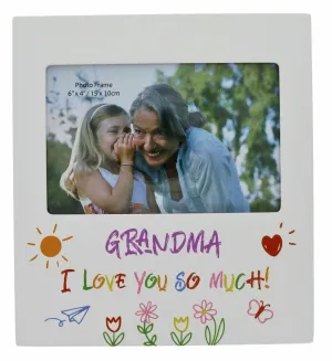 GRANDMA LOVE YOU KID ART 6X4 FRAME