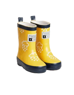 Grass & Air Kids Yellow Colour Changing Wellies