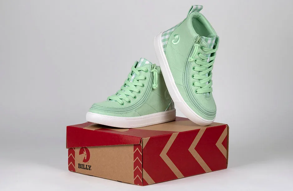 Green Gingham BILLY Classic Lace High Tops