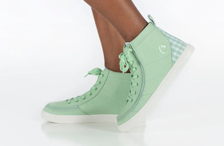Green Gingham BILLY Classic Lace High Tops