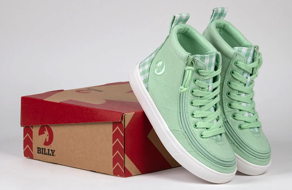 Green Gingham BILLY Classic Lace High Tops