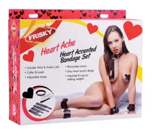Heartache 5 Piece Heart Accented Bondage Set