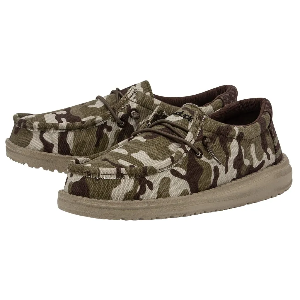 Hey Dude Boy's Wally Youth Multiple Colors | Boy’s Shoes | Boy's Lace Up Loafers | Comfortable & Light-Weight 1 Big Kid Green