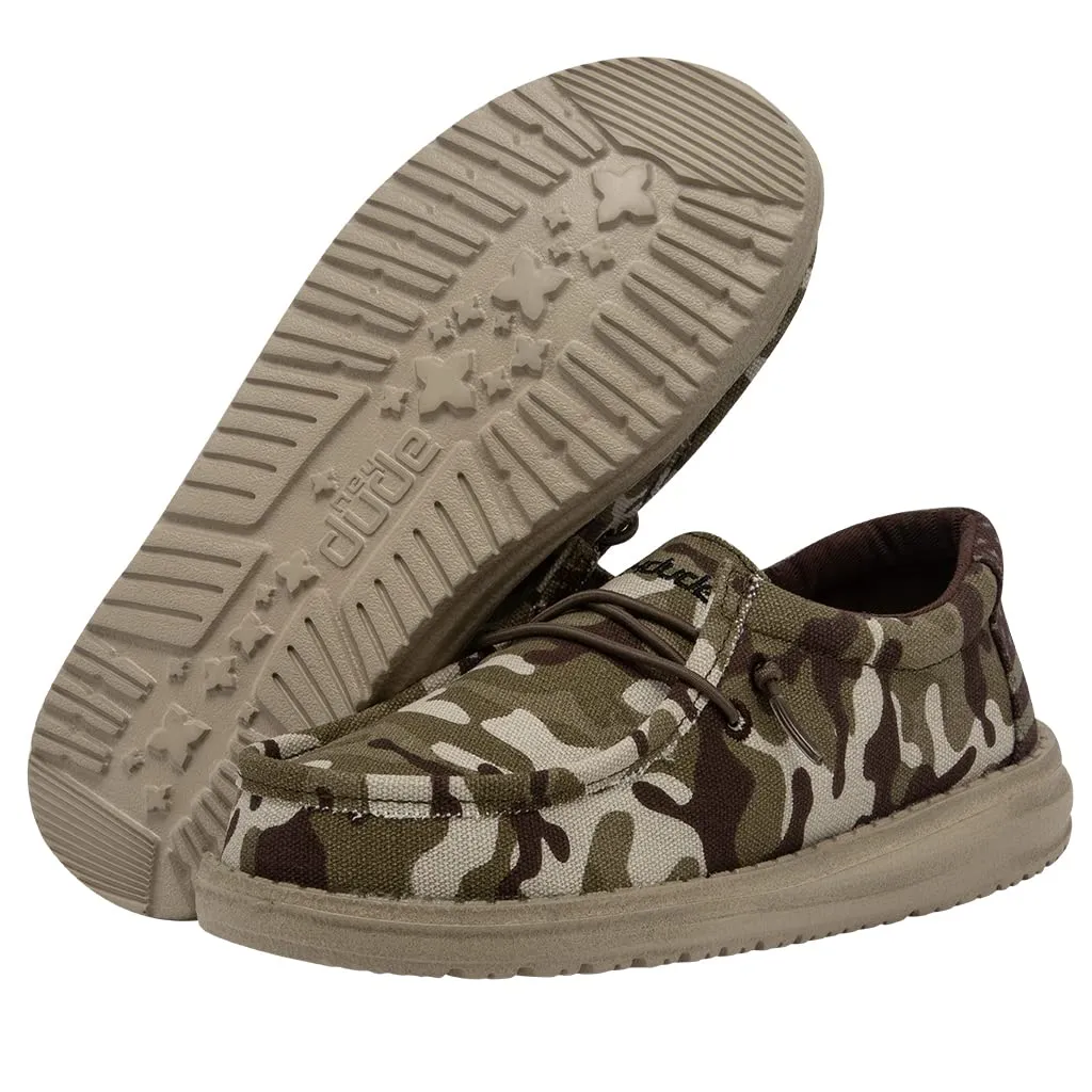 Hey Dude Boy's Wally Youth Multiple Colors | Boy’s Shoes | Boy's Lace Up Loafers | Comfortable & Light-Weight 1 Big Kid Green
