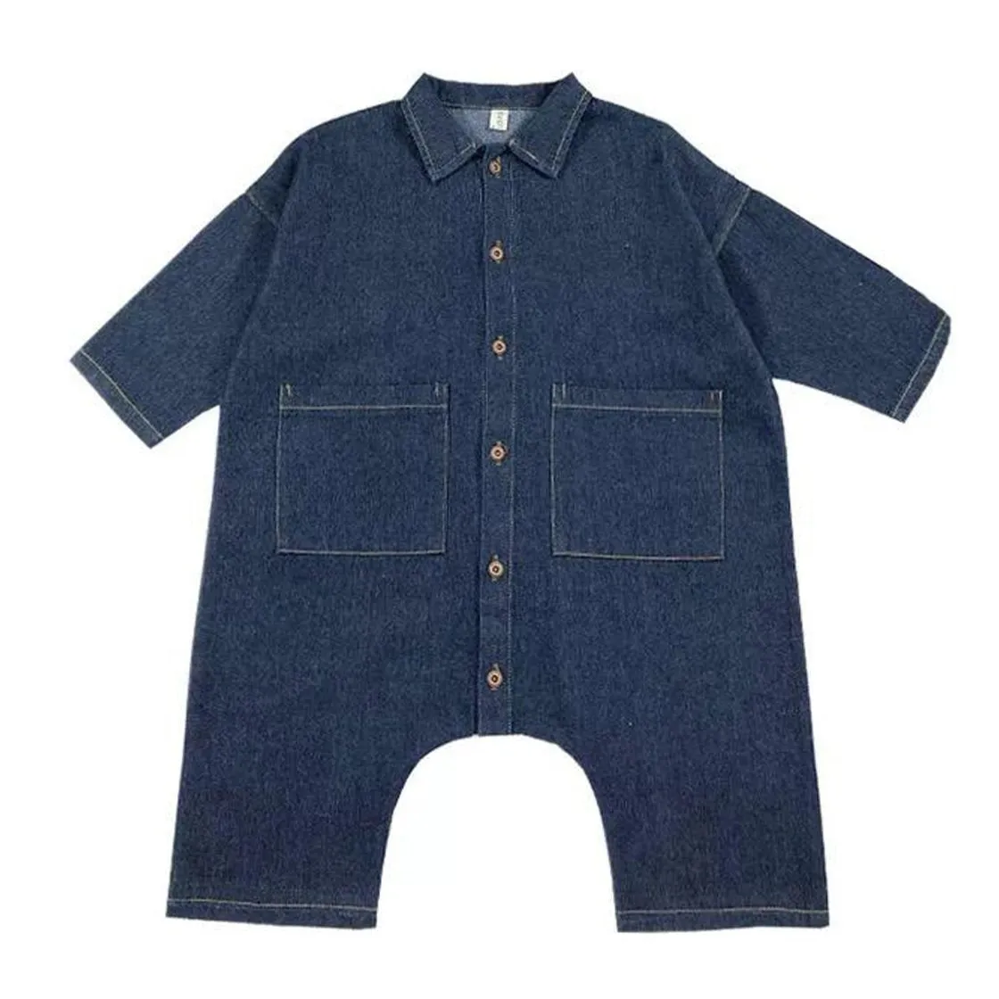 I Love My Mummy Romper Overalls (Blue Denim)