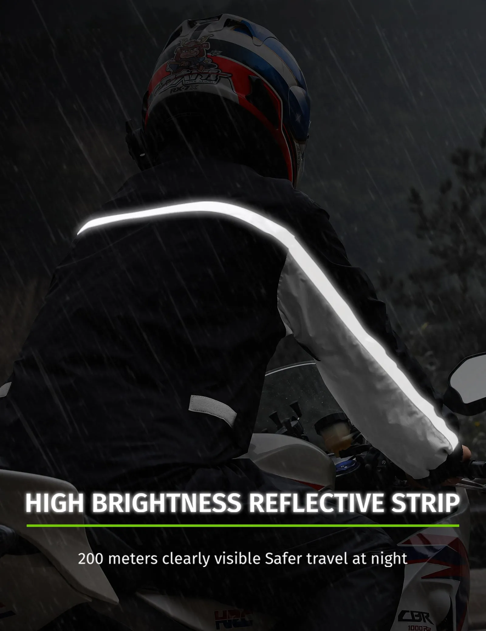 iCreek Motorcycle Rain Suit for Men&Women Waterproof Raincoat Outdoor with Hood