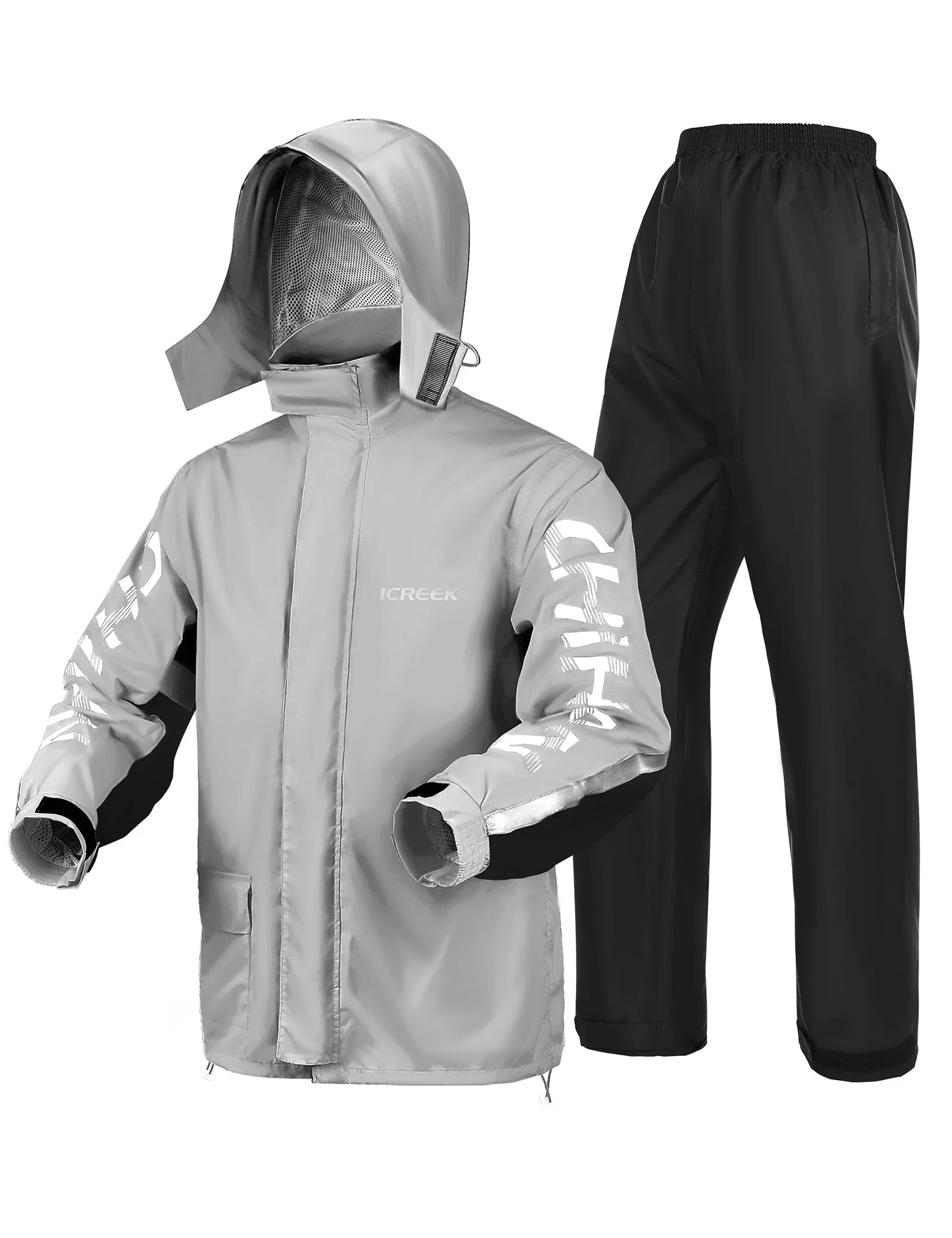 iCreek Motorcycle Rain Suit for Men&Women Waterproof Raincoat Outdoor with Hood