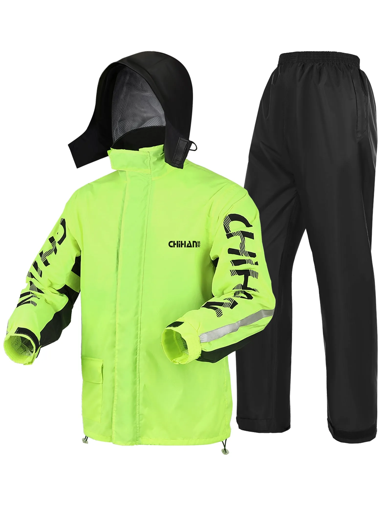 iCreek Motorcycle Rain Suit for Men&Women Waterproof Raincoat Outdoor with Hood