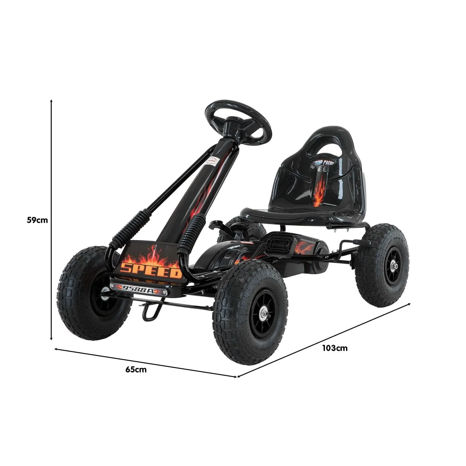 Kahuna G95 Kids Ride On Pedal-Powered Go Kart - Black - ONLINE ONLY - Free Shipping!