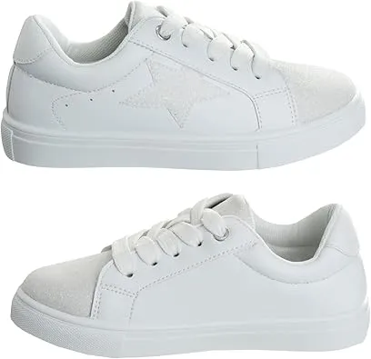 Kensie Girl Sneakers Lace Up Non Slip - Fashion Casual Low Top Shoes - (Little Kid - Big Kid)