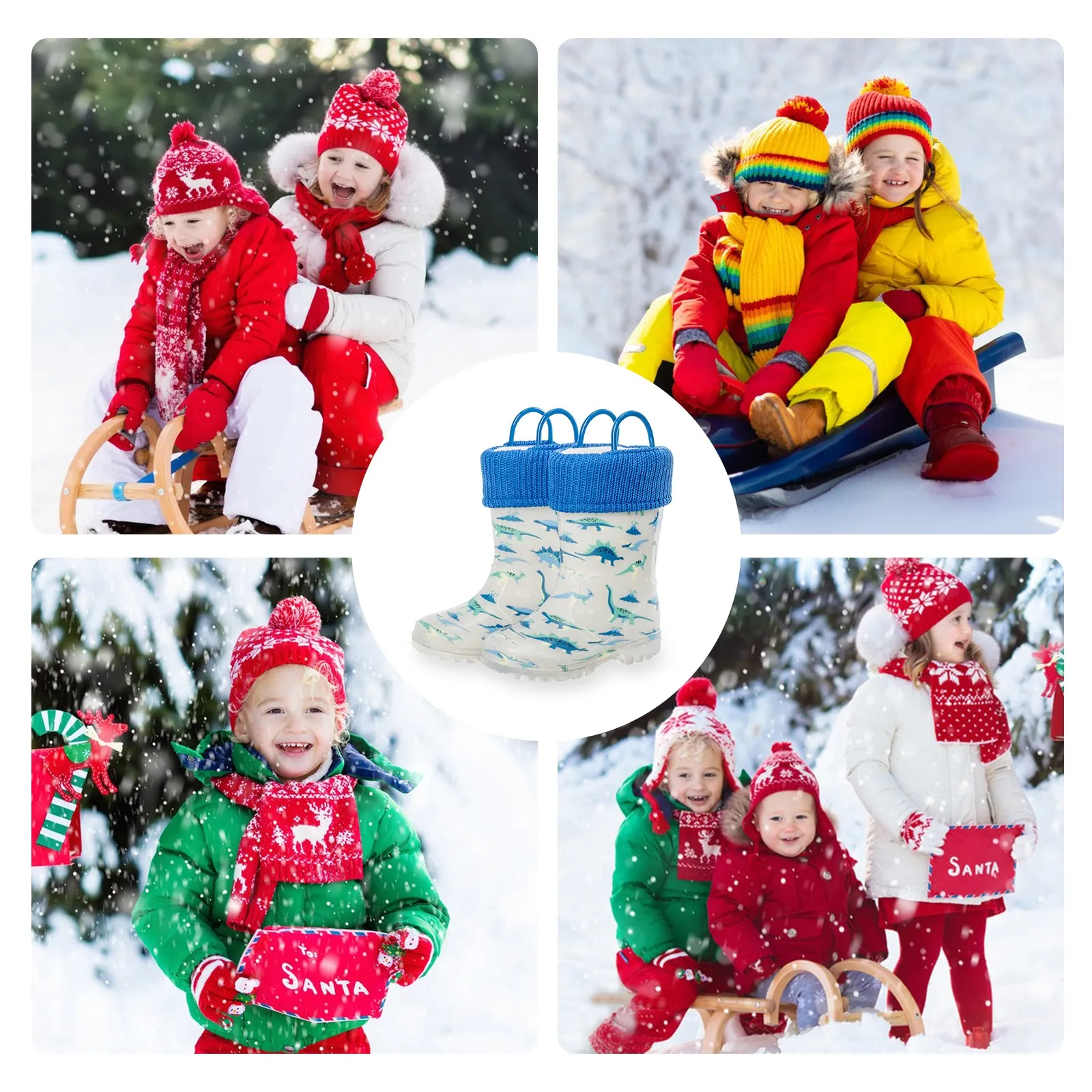 Kid Toddler Light Up Winter Boots with Removable Warm Lining