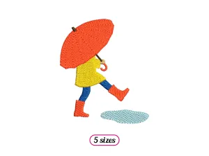 Kid Walking in the Rain