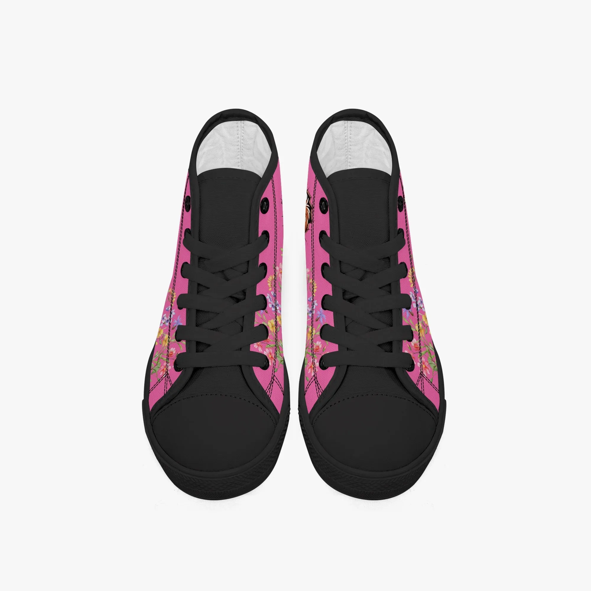 Kid’s High-Top Canvas Shoes-Black Girls' Low-Top  cartoon Sloth Canvas Shoes