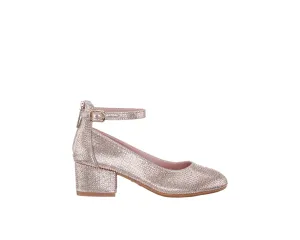 Kid`s Light Gold Heel Dress Shoes
