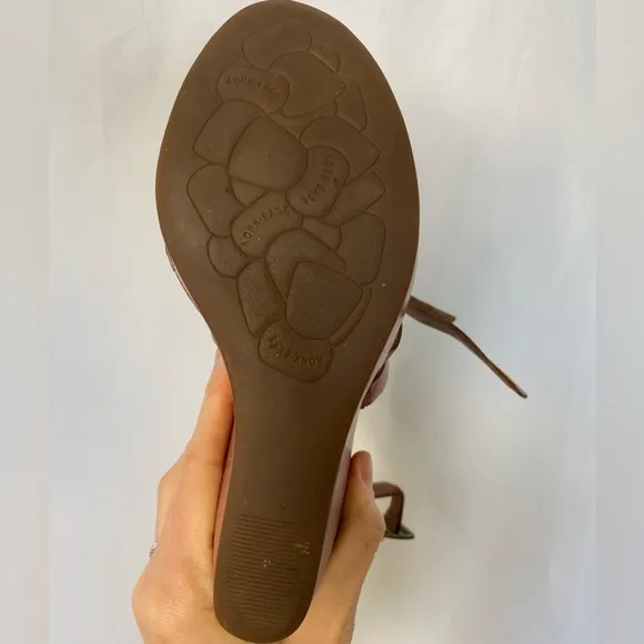 Kork-Ease Platform wedge heels rusty brown leather, strappy, size 38 size 7