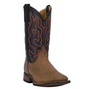 Laredo Men's Lodi Taupe Square Toe Chocolate Leather Western Boot 7898